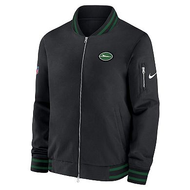 Men's Nike Black New York Jets Coaches Full-Zip Bomber Jacket