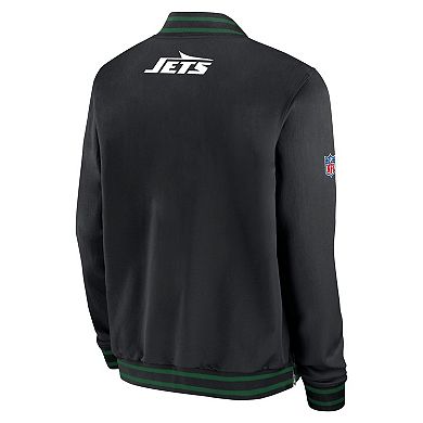 Men's Nike Black New York Jets Coaches Full-Zip Bomber Jacket