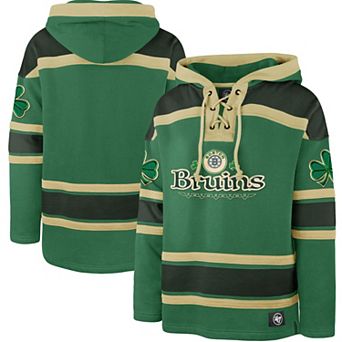 Men's '47 Kelly Green Boston Bruins St. Patrick's Day McLucky Superior Lacer Pullover Hoodie
