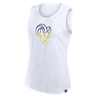 Women's Fanatics White Los Angeles Rams Slub Tank Top