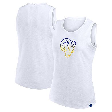 Women's Fanatics White Los Angeles Rams Slub Tank Top