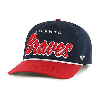 Men's '47 Navy Atlanta Braves Dropshadow Rope Hitch Adjustable Hat