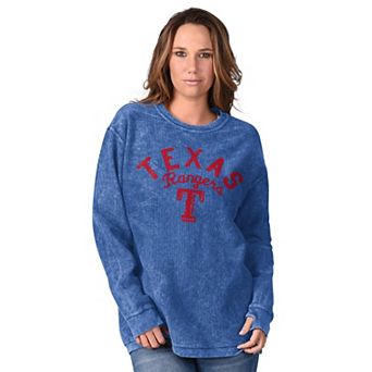 Women's G-III 4Her by Carl Banks Royal Texas Rangers Comfy Cord Pullover Sweatshirt
