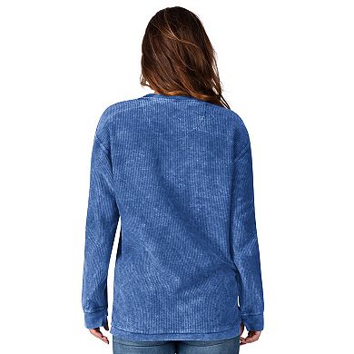 Women's G-III 4Her by Carl Banks Royal Texas Rangers Comfy Cord Pullover Sweatshirt