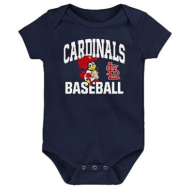 Infant Navy St. Louis Cardinals Batter Up 3-Pack Bodysuit Set