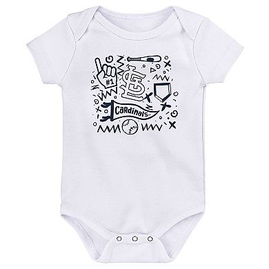 Infant Navy St. Louis Cardinals Batter Up 3-Pack Bodysuit Set