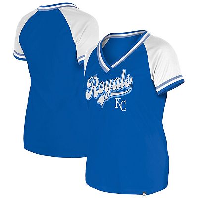 売れ筋商品|||ニューエラ カットソー トップス レディース Women's  Kansas City s Gameday Raglan V-Neck T-Shirt  Women's New Era Royal Kansas City Royals Gameday Raglan V