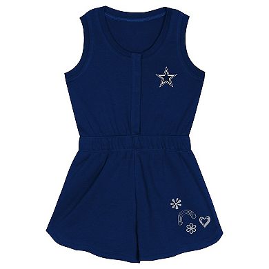 Girls Toddler Navy Dallas Cowboys Super Girl Romper