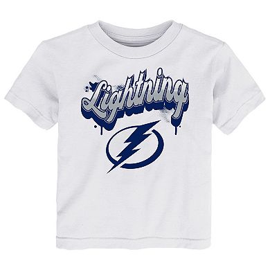 Toddler White Tampa Bay Lightning Bubbly Script T-Shirt