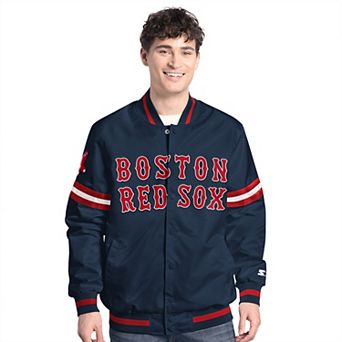 Men's Starter Navy Boston Red Sox Scout Full-Snap Varsity Jacket