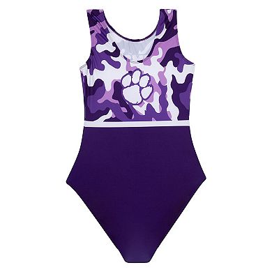 Youth Purple Clemson Tigers Elite Replica Leotard