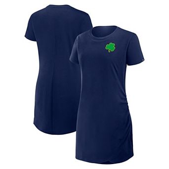 Women's Fanatics Navy Notre Dame Fighting Irish Relaxed Fit Drape T-Shirt Dress