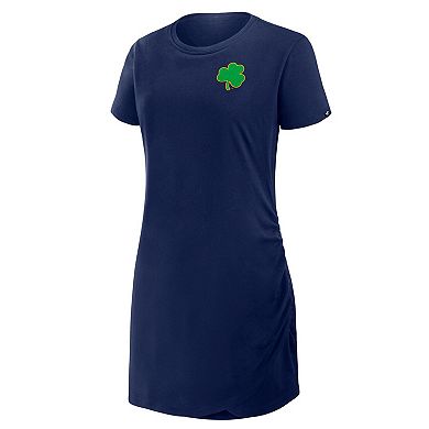 Women's Fanatics Navy Notre Dame Fighting Irish Relaxed Fit Drape T-Shirt Dress