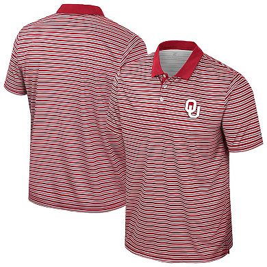 Men's Colosseum Crimson Oklahoma Sooners Striped Polo
