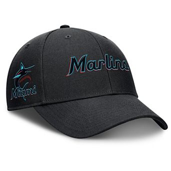 Men's Nike Black Miami Marlins Rise Gaberdine Adjustable Hat