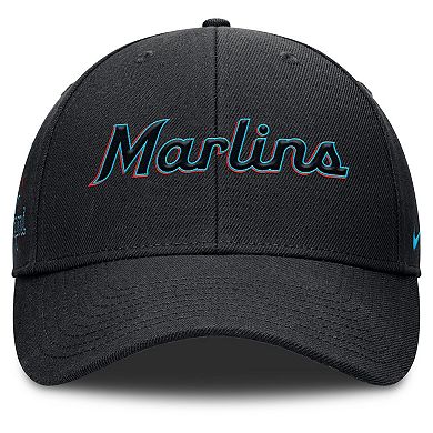 Men's Nike Black Miami Marlins Rise Gaberdine Adjustable Hat
