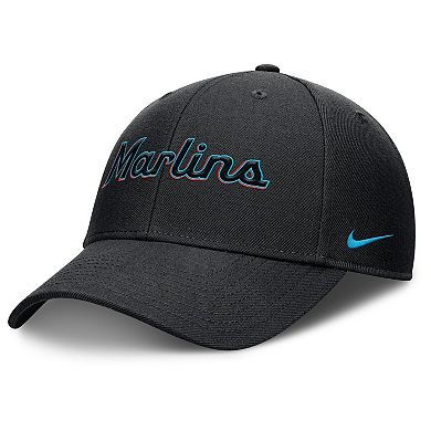 Men's Nike Black Miami Marlins Rise Gaberdine Adjustable Hat