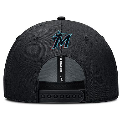 Men's Nike Black Miami Marlins Rise Gaberdine Adjustable Hat