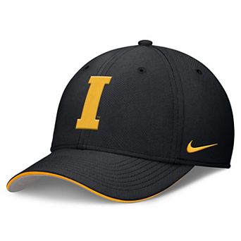Men's Nike Black Iowa Hawkeyes 2025 Dugout Coaches Rise Swoosh Performance Flex Hat