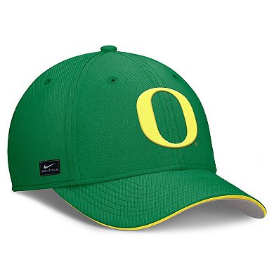 Men's Nike Green Oregon Ducks 2026 Dugout Coaches Dri-FIT Rise Swoosh Flex Hat