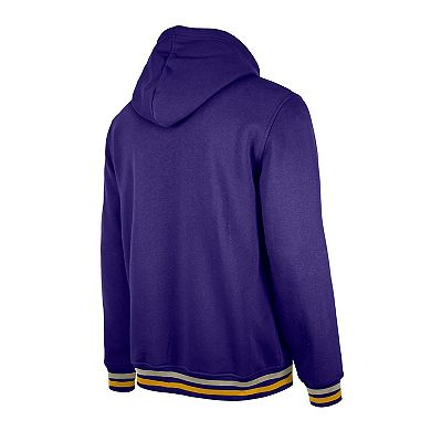 Men's New Era Purple Los Angeles Lakers Throwback Vintage Pullover Hoodie