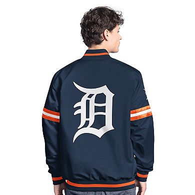 Men's Starter Navy Detroit Tigers Scout Full-Snap Varsity Jacket