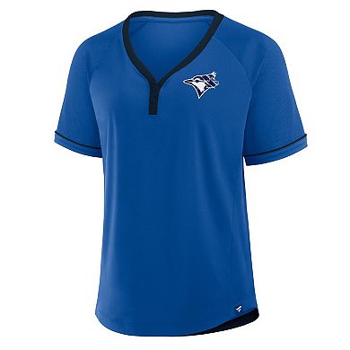 Women's Fanatics Royal Toronto Blue Jays League Diva Star Raglan V-Neck T-Shirt