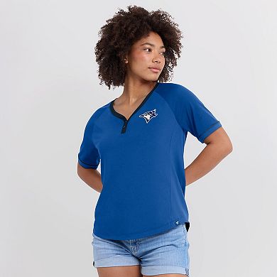 Women's Fanatics Royal Toronto Blue Jays League Diva Star Raglan V-Neck T-Shirt
