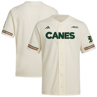 Men's adidas Cream Miami Hurricanes Replica Baseball Jersey