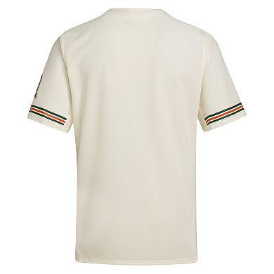 Men's�adidas Cream Miami Hurricanes Replica Baseball Jersey