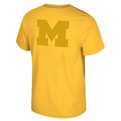 Men's Colosseum Maize Michigan Wolverines Dual Logo T-Shirt