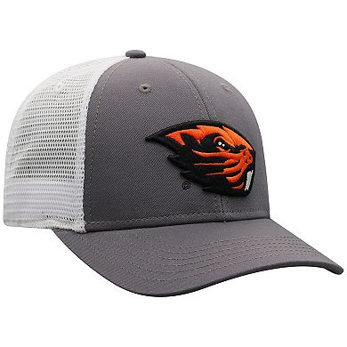 Men's Top of the World Gray/White Oregon State Beavers Victory Baseline Trucker Adjustable Hat
