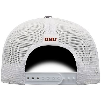 Men's Top of the World Gray/White Oregon State Beavers Victory Baseline Trucker Adjustable Hat