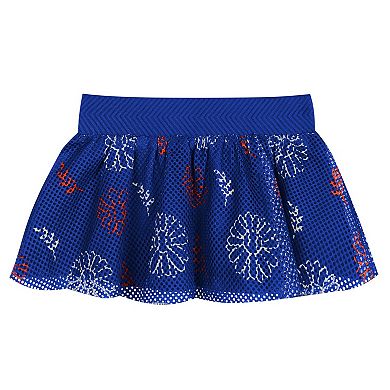 Newborn White/Royal New York Mets Sweet Catcher 3-Piece Bodysuit, Headband and Skirt Set