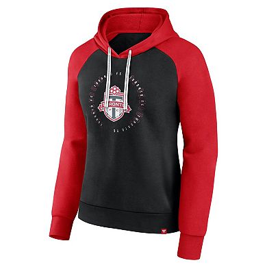 Women's Fanatics Black/Red Toronto FC Instep Raglan Pullover Hoodie