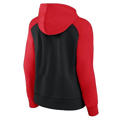 Women's Fanatics Black/Red Toronto FC Instep Raglan Pullover Hoodie