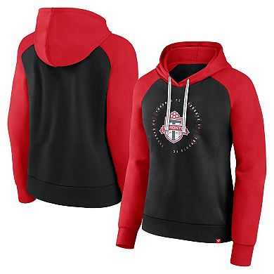 Women's Fanatics Black/Red Toronto FC Instep Raglan Pullover Hoodie