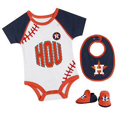 Newborn & Infant Houston Astros Tied Up Bodysuit, Bib & Bootie Set