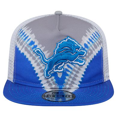Men's New Era Gray/Blue Detroit Lions Throwback Dye Golfer Snapback Hat
