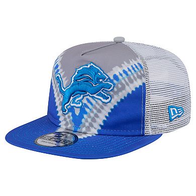 Men's New Era Gray/Blue Detroit Lions Throwback Dye Golfer Snapback Hat