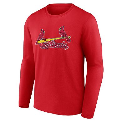 Men's Fanatics Red St. Louis Cardinals Official Wordmark Long Sleeve T-Shirt