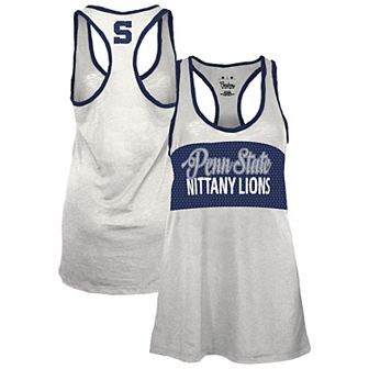 Women's Pressbox White/Navy Penn State Nittany Lions Tracy Racerback Tank Top