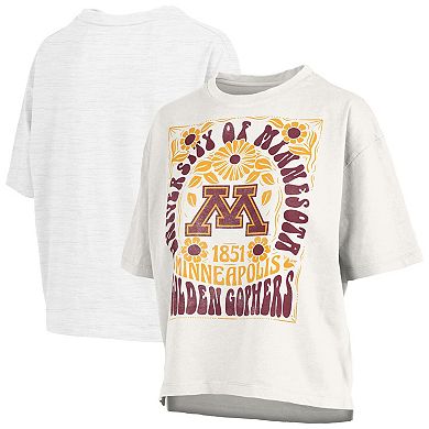 Women's Pressbox White Minnesota Golden Gophers Harmony Oversized Slub T-Shirt