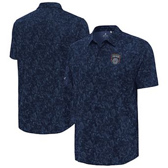 Men's Antigua Navy San Diego FC Lush Woven Button-Up Top