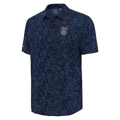 Men's Antigua Navy San Diego FC Lush Woven Button-Up Top