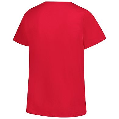 Women's Profile Red St. Louis Cardinals Wordmark Notch Neck T-Shirt