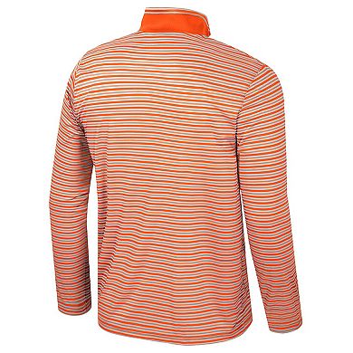 Men's Colosseum Orange Oregon State Beavers Striped Quarter-Zip Top