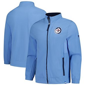 Men's Fanatics Light Blue Winnipeg Jets Anniversary Full-Zip Coaches Jacket