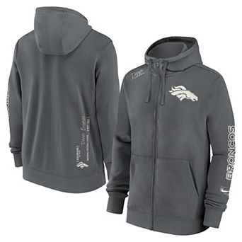 Men's Nike Gray Denver Broncos Statement Performance Full-Zip Hoodie Jacket