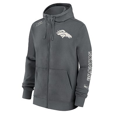 Men's Nike Gray Denver Broncos Statement Performance Full-Zip Hoodie Jacket